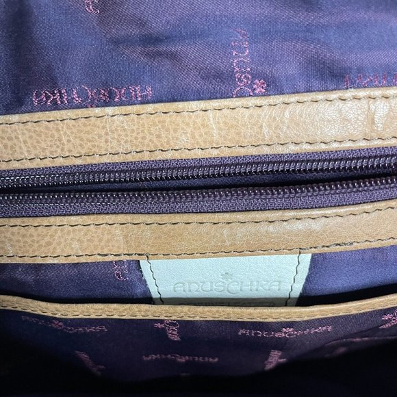 ANUSCHKA Handbag Garden of Eden Grey Floral Purse Tote Hand Painted Leather - Picture 7 of 14